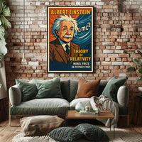 Curious Minds Einstein Relativity Vintage Science Poster