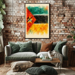 Mozambique Flag Artistic Poster