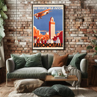 Vintage Moroccan Air Travel Promotion Travel Poster