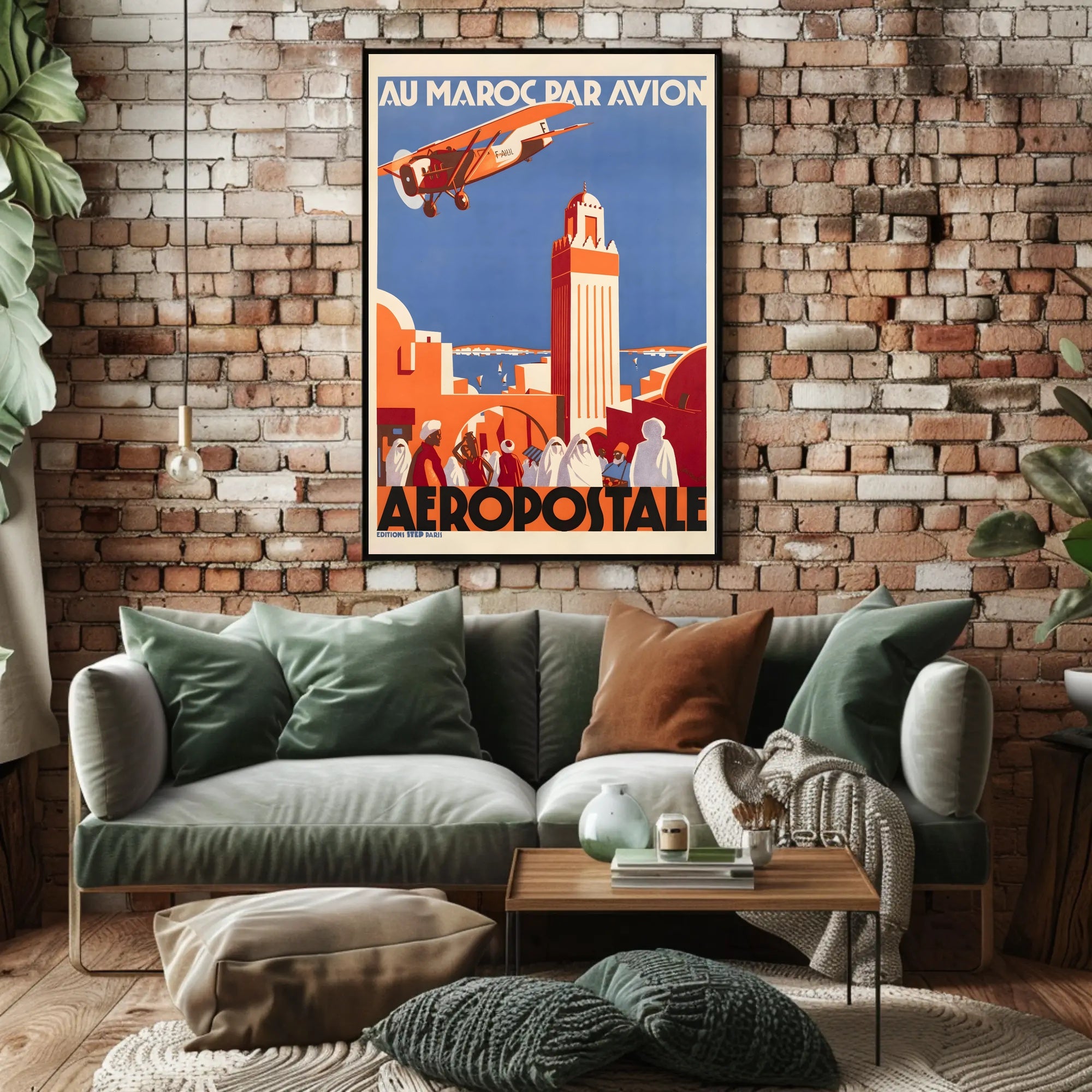 Vintage Moroccan Air Travel Promotion Travel Poster