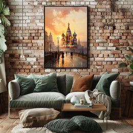 St. BasilS Cathedral At Sunset Poster