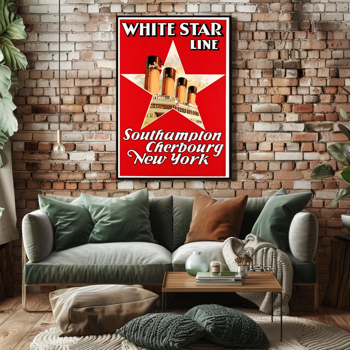 White Star Line Ocean Liner Poster Vintage Wall Art