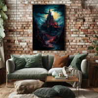 Castle Under The Moonlight Poster