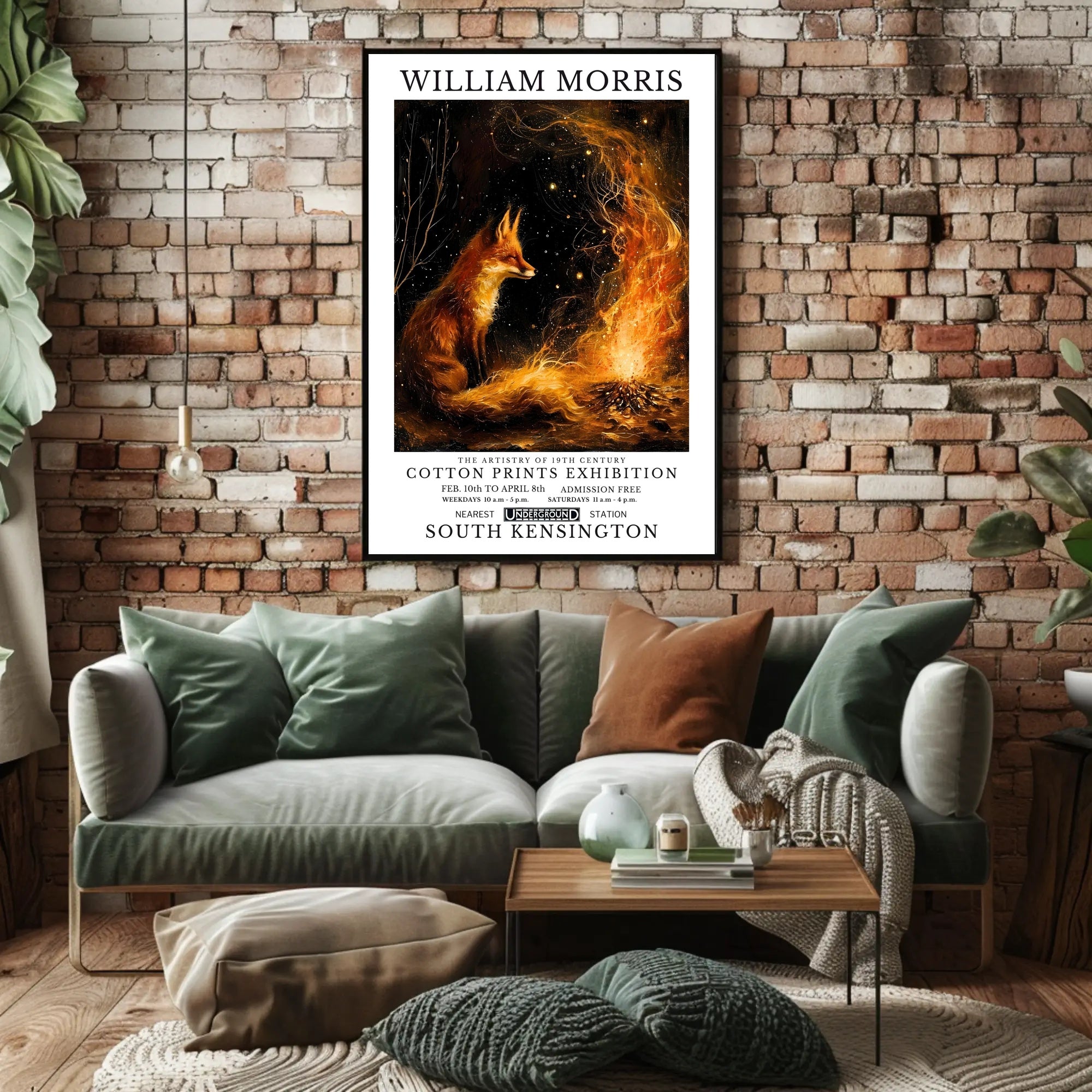 William Morris Fox and Fire Cultural Heritage Poster