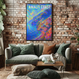 Amalfi Coast Vibrant Impression Poster For Home Decor