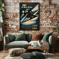 Vintage Skiing Mont Blanc Event Poster - Sports Poster PosterGoat