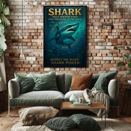 Shark Power Apex Predators of the Ocean Poster