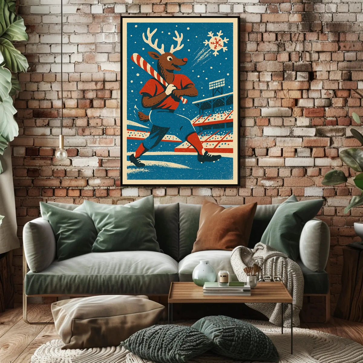 Reindeer Baseball Poster