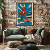 Reindeer Baseball Poster