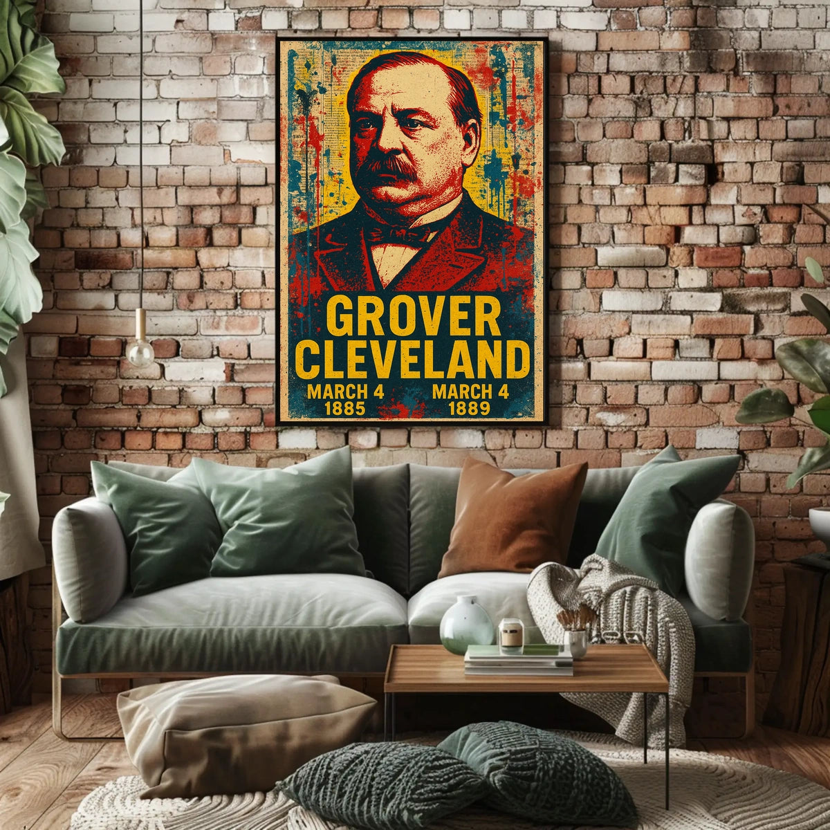 Grover Cleveland 22nd President of the United States Street Art Mashup Poster