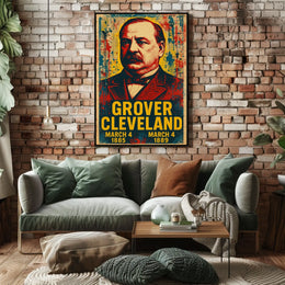 Grover Cleveland 22nd President of the United States Street Art Mashup Poster