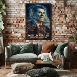 Ronald Reagan 40th President of the United States Double Exposure Poster