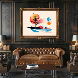 Surreal Abstract Landscape Poster with Vibrant Colors