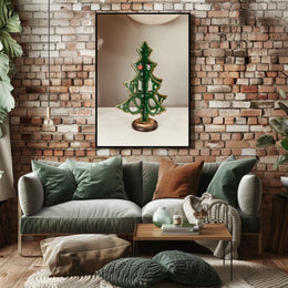 Festive Wooden Christmas Tree Poster