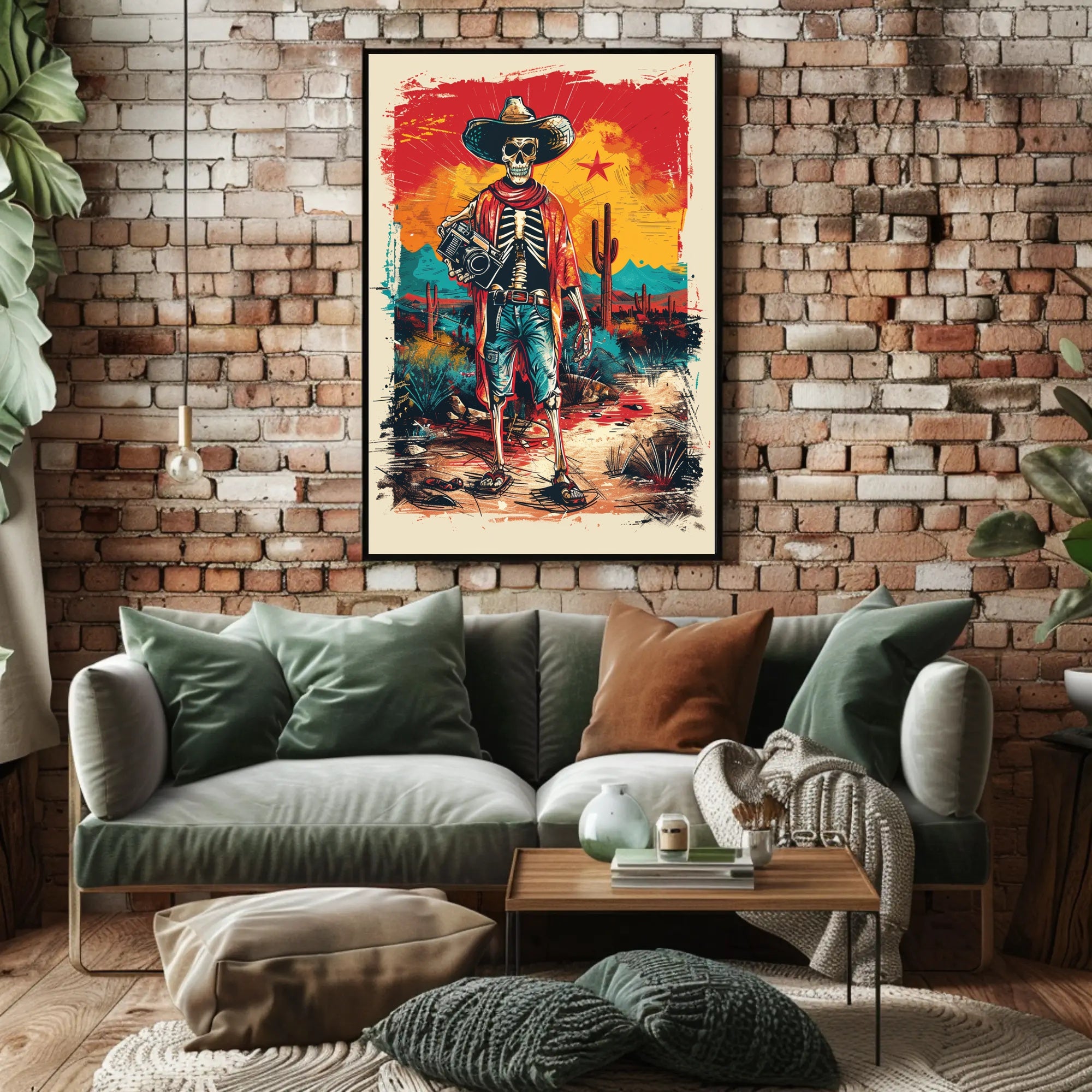 Desert Wanderer Skeleton Poster PosterGoat