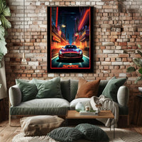 Neon Nights Drive Poster PosterGoat