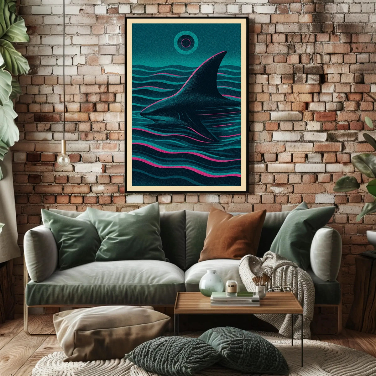 Shark In The Waves Poster