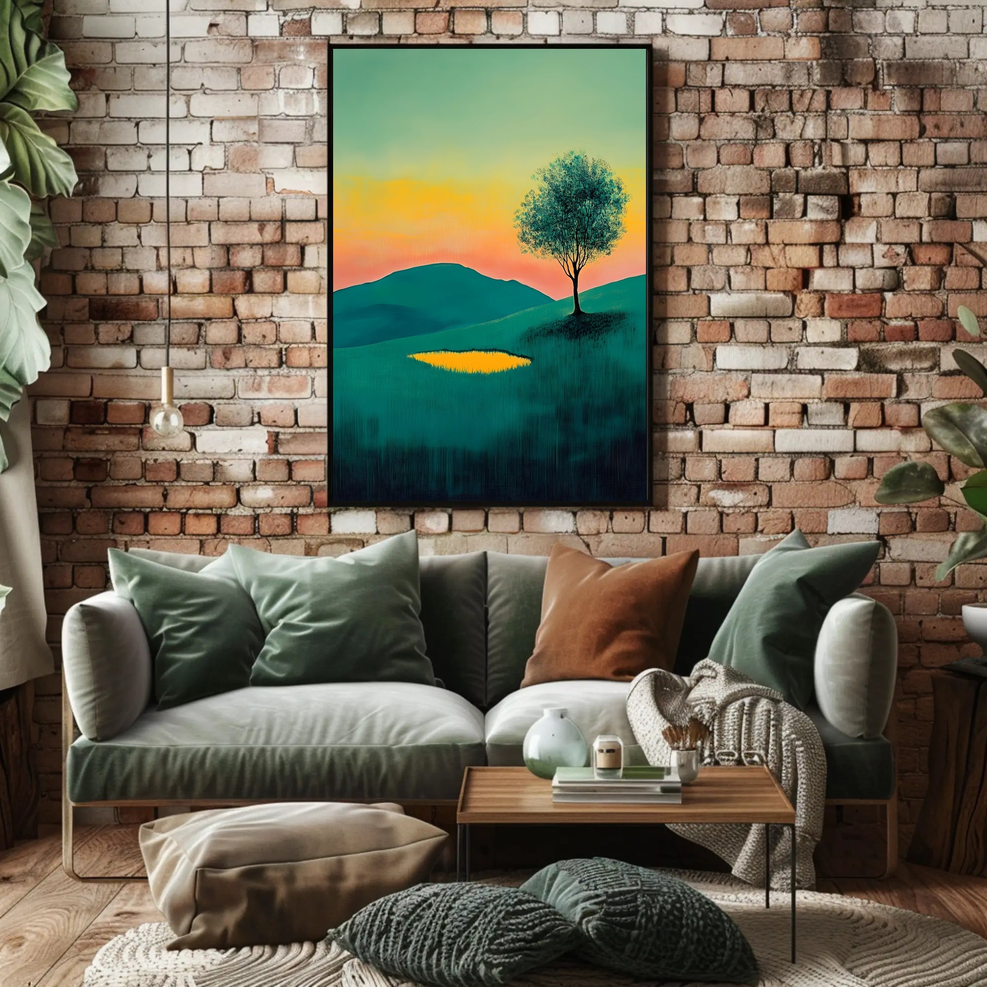 Tranquil Landscape Sunset Poster Serene Wall Art