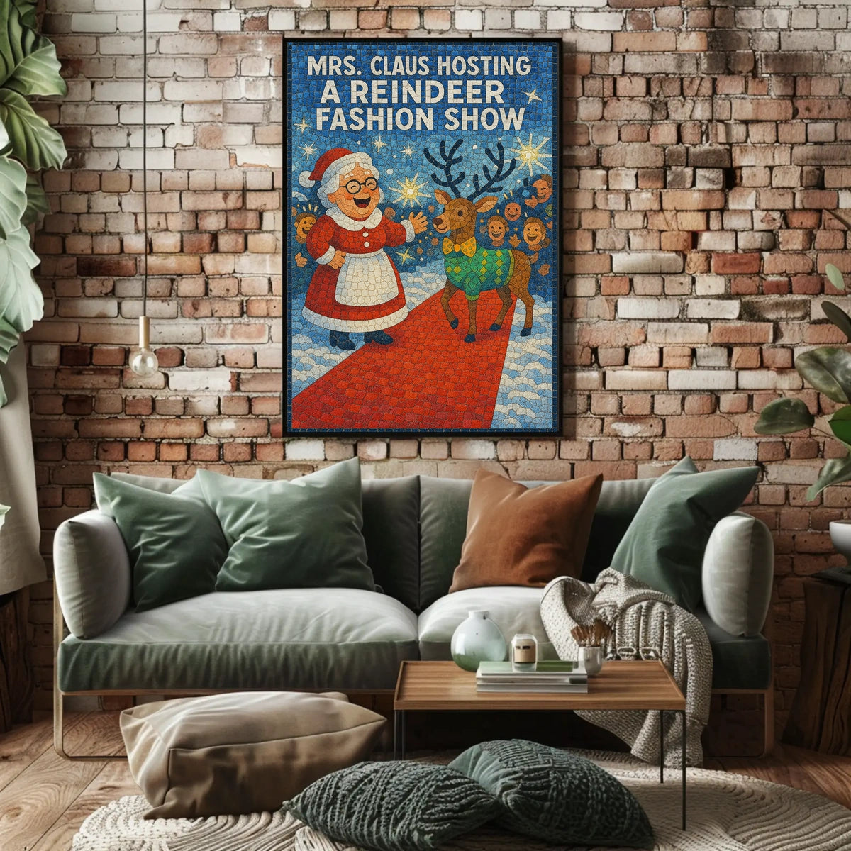 Mrs. Claus Reindeer Show Festive Fantasy Mythology Poster