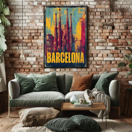 Barcelona Architectural Art Poster
