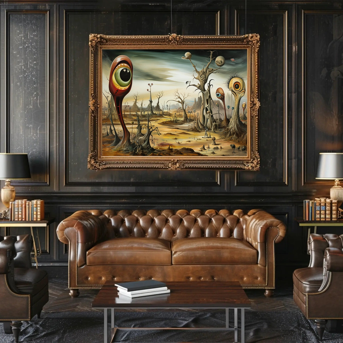 Surreal Eye-Landscape Fantasy: A Bizarre Poster Creation