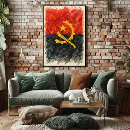 Angolan Flag Art Poster