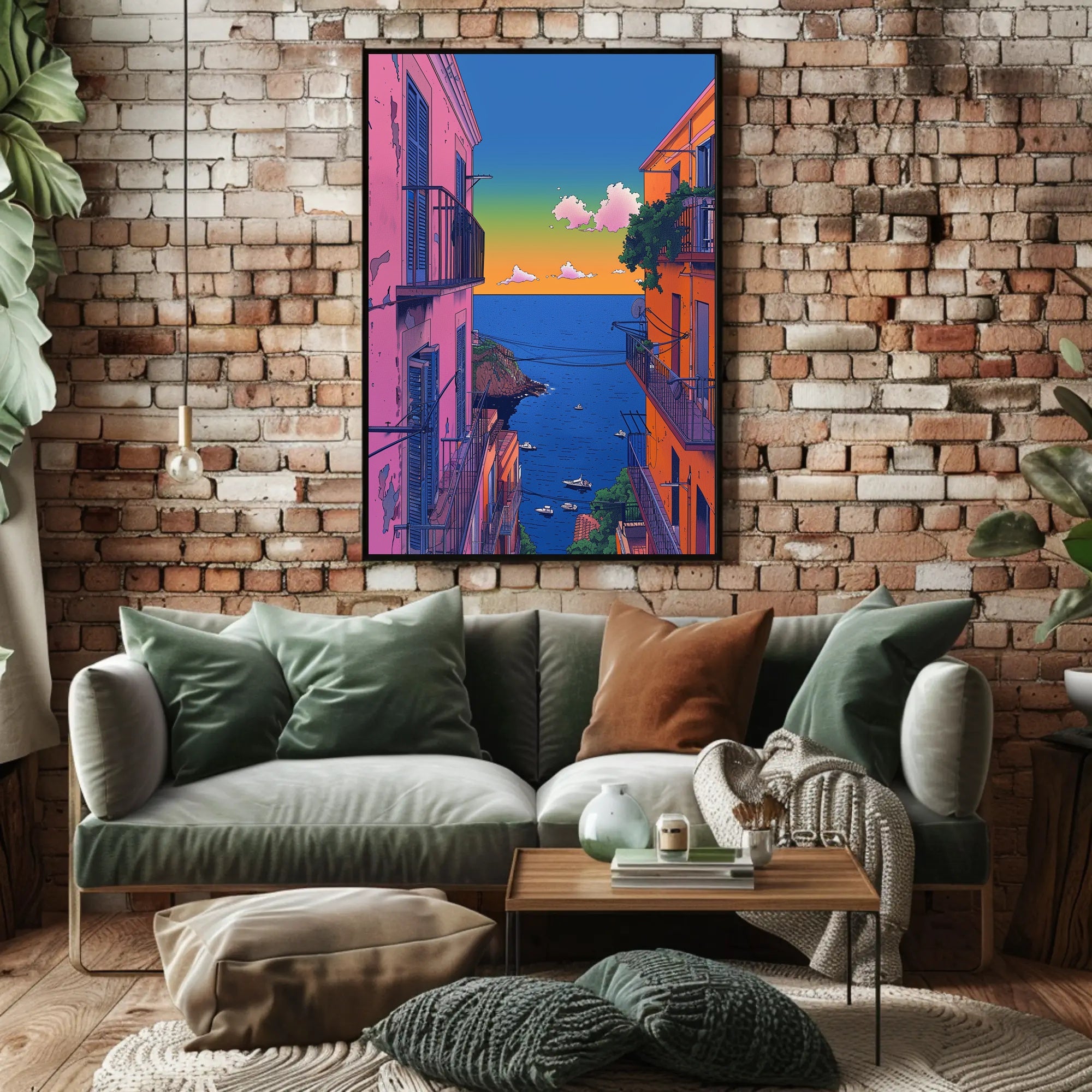 Coastal Sunset Serenity Art Print Poster PosterGoat