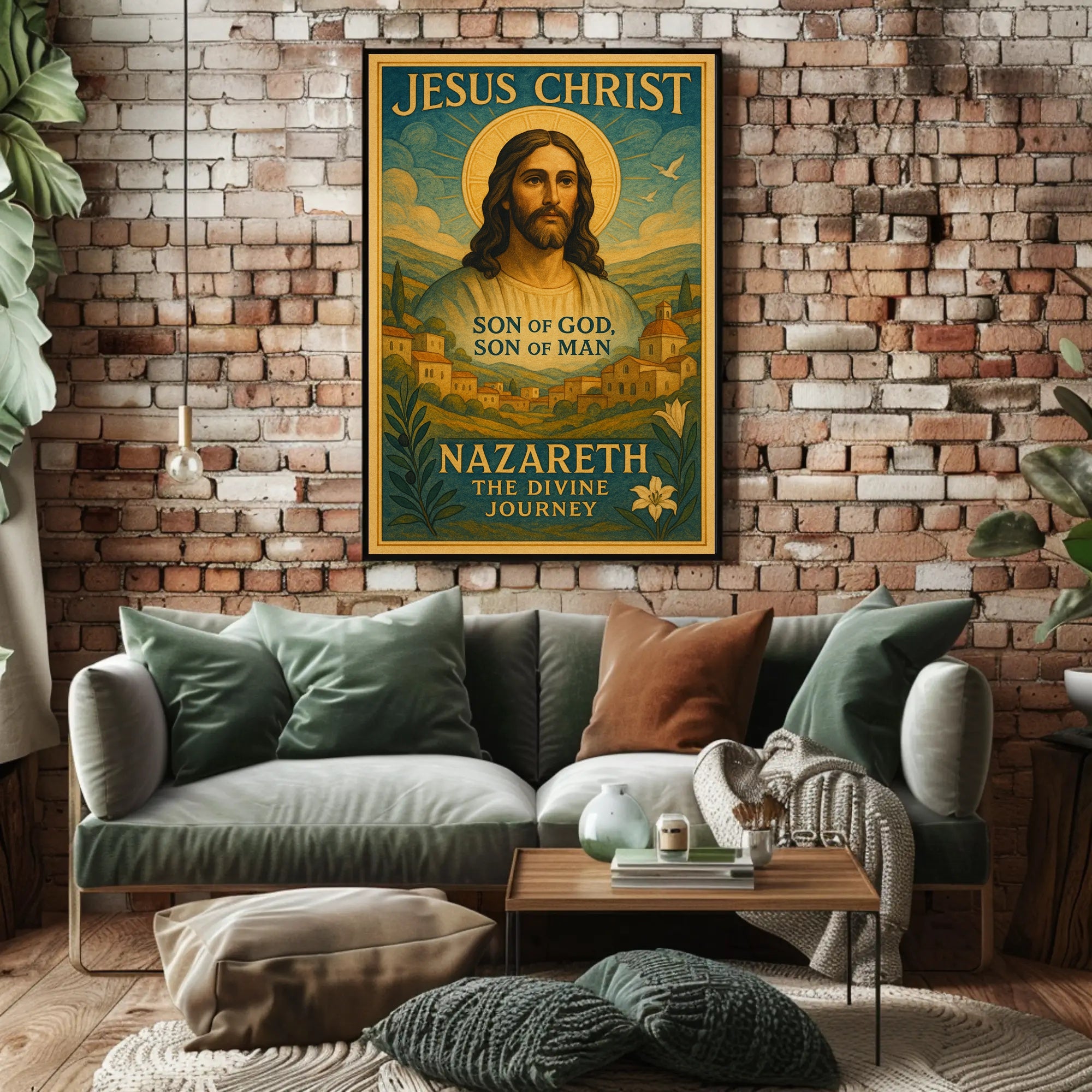 Divine Jesus Christ Vintage Iconography Cultural or Heritage Poster