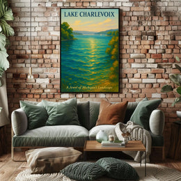 Lake Charlevoix Serenity Scene Travel Poster