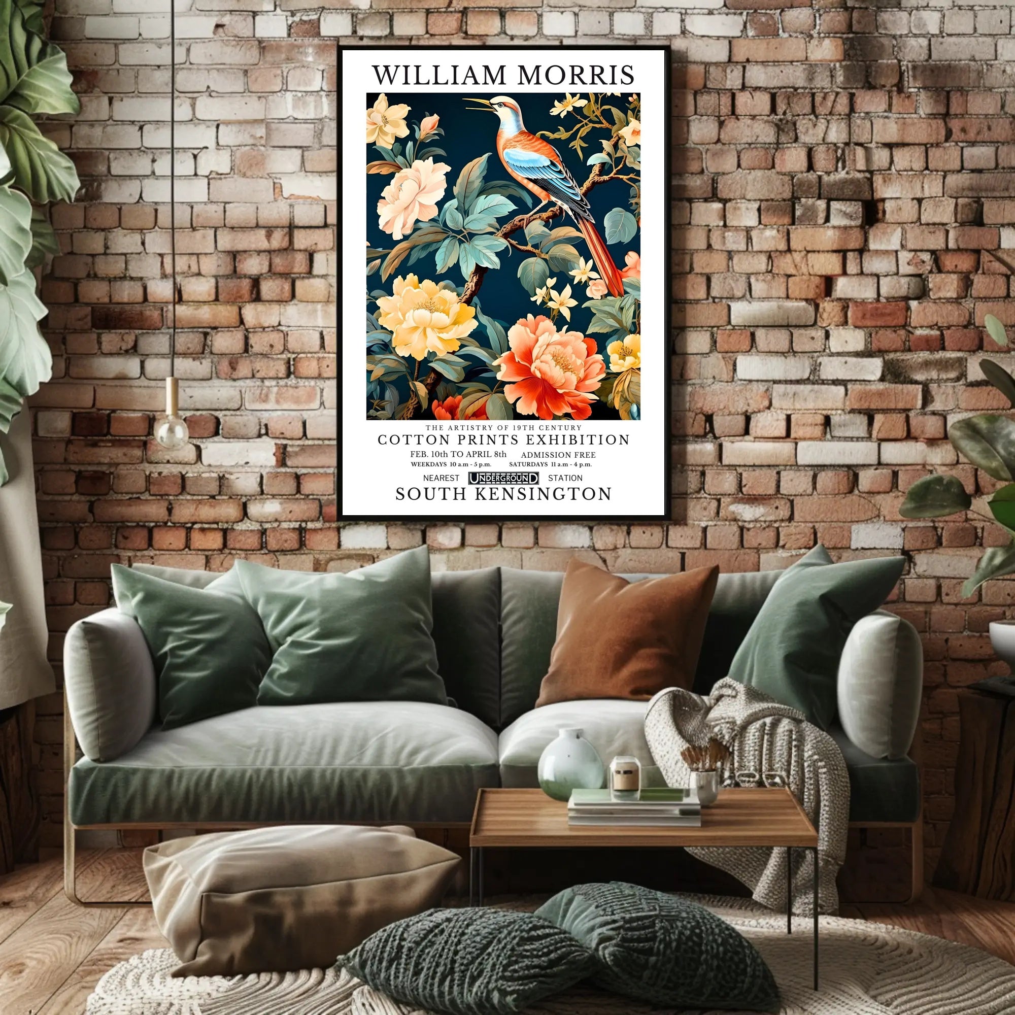 Victorian-Inspired William Morris Exhibition Artistic Poster