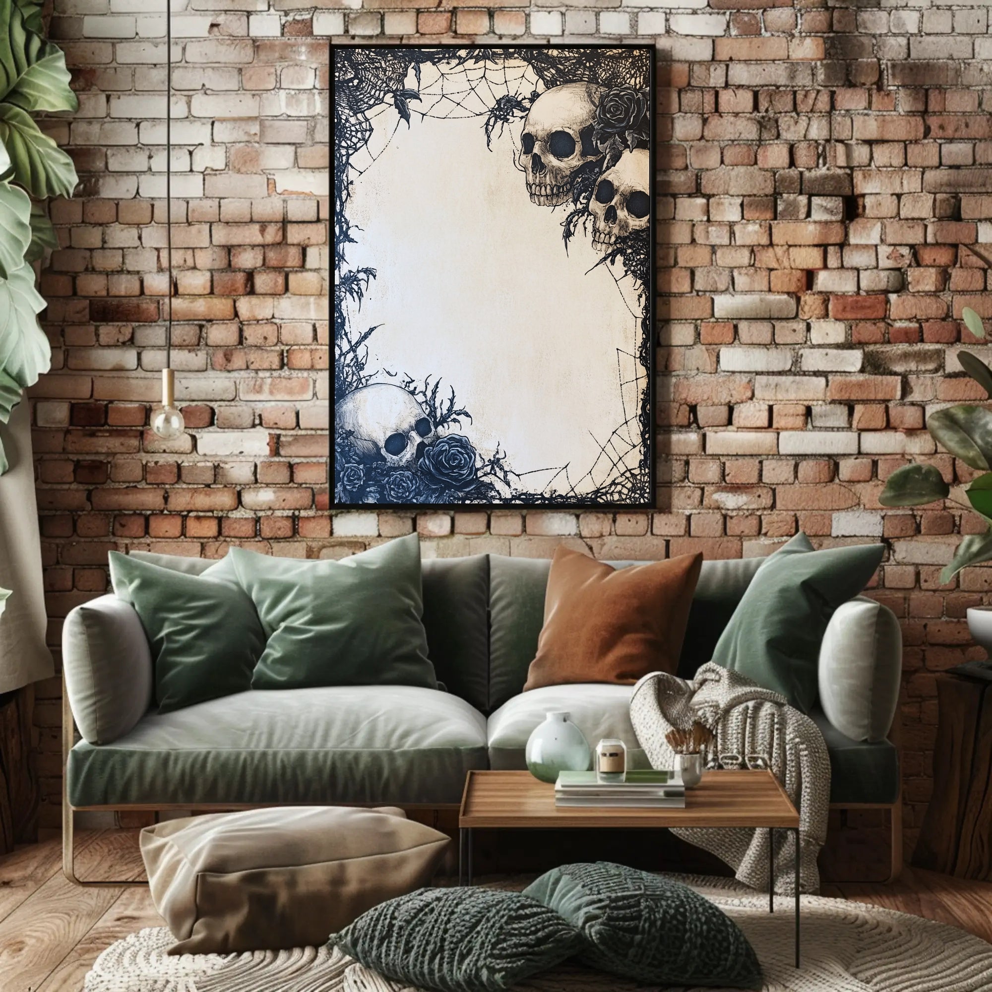 Gothic Skulls And Roses Poster