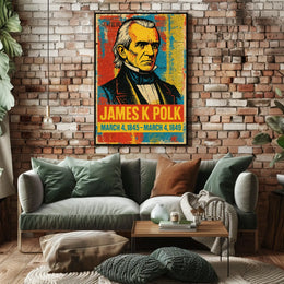 James K. Polk 11th President of the United States Street Art Mashup Poster