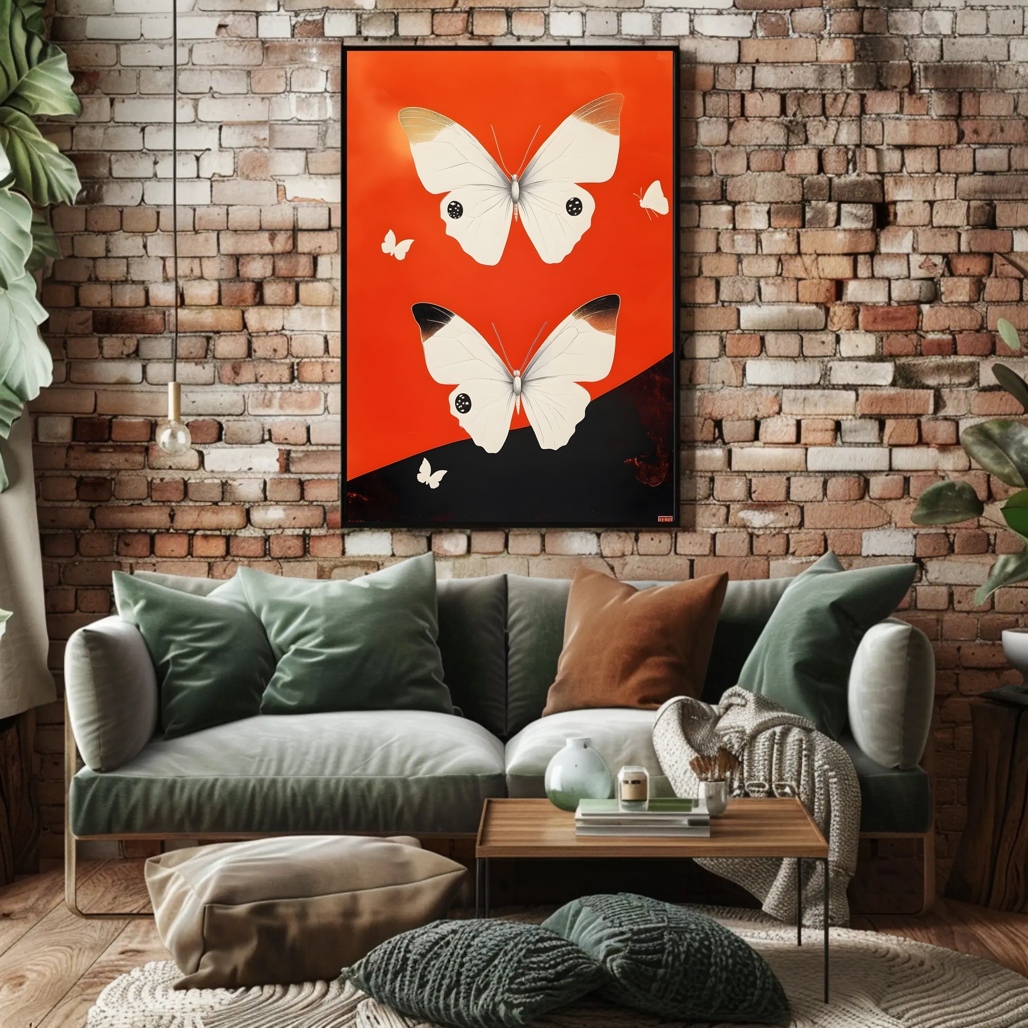 Butterflies High Contrast Poster Art Print