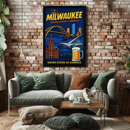 Milwaukee Landmarks Poster PosterGoat