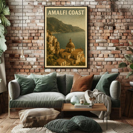 Amalfi Coast Vintage Travel Vintage Poster