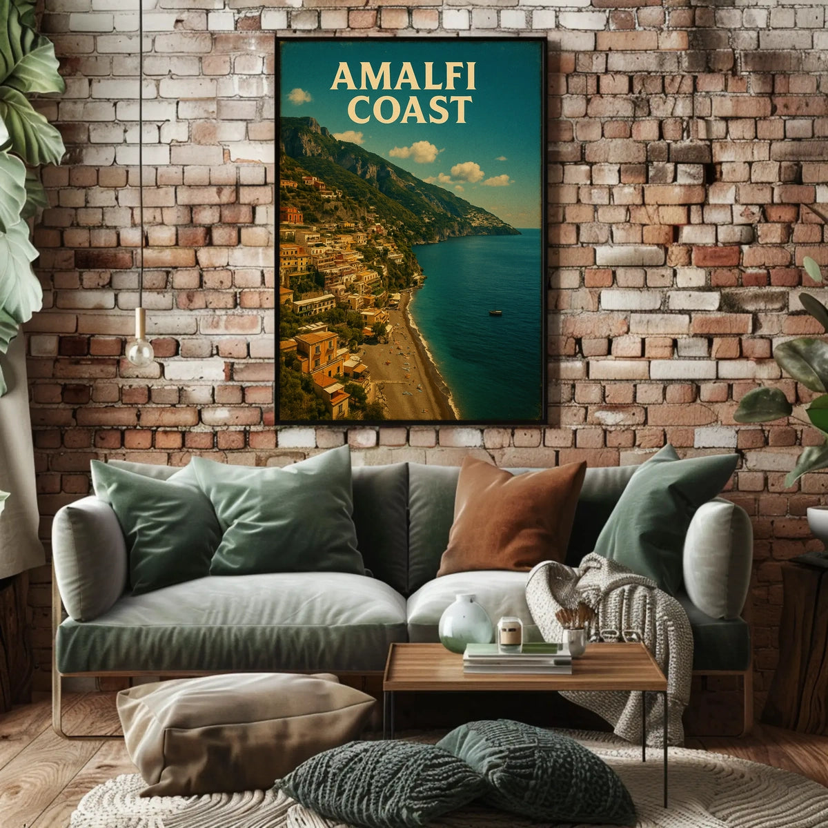 Amalfi Coast Poster Wall Art Print 18x24 Scenic Coastal
