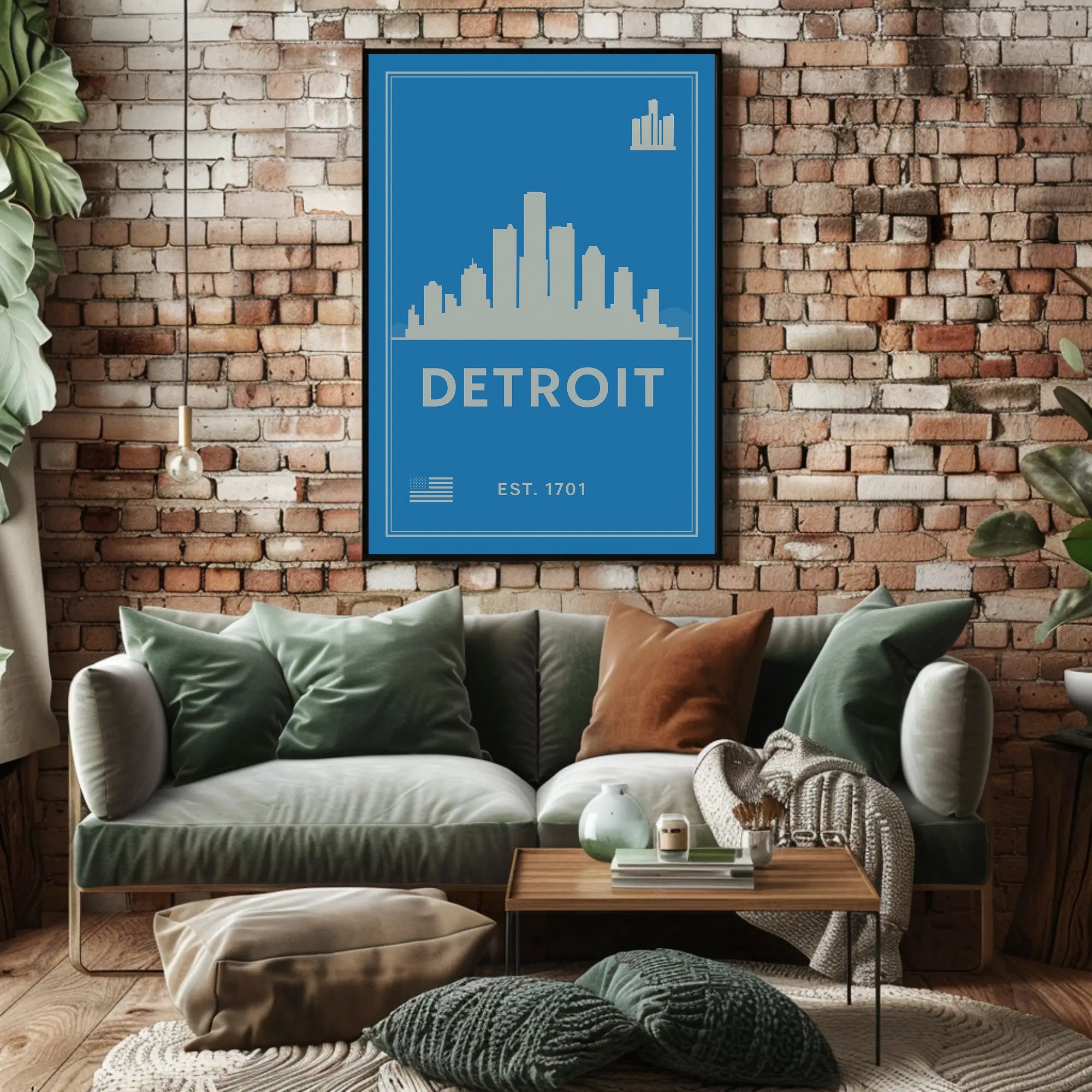 Detroit Skyline Poster PosterGoat