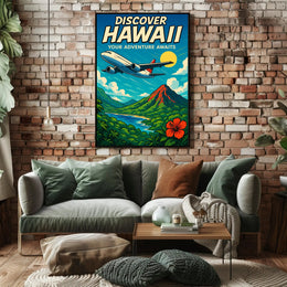 Discover Hawaii Travel Poster Art Print PosterGoat