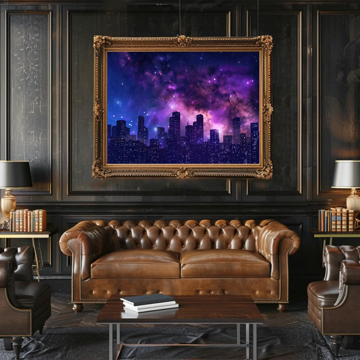 Cityscape Under the Stars Poster