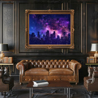 Cityscape Under the Stars Poster