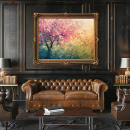 Cherry Blossom Springtime Impressionistic Art Poster