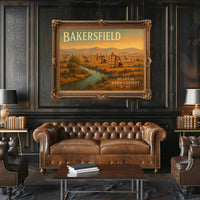 Bakersfield Oil Fields Vintage Poster Art