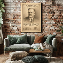 Herbert Hoover 31st President Sketch Poster Art Print for Home Decor PosterGoat