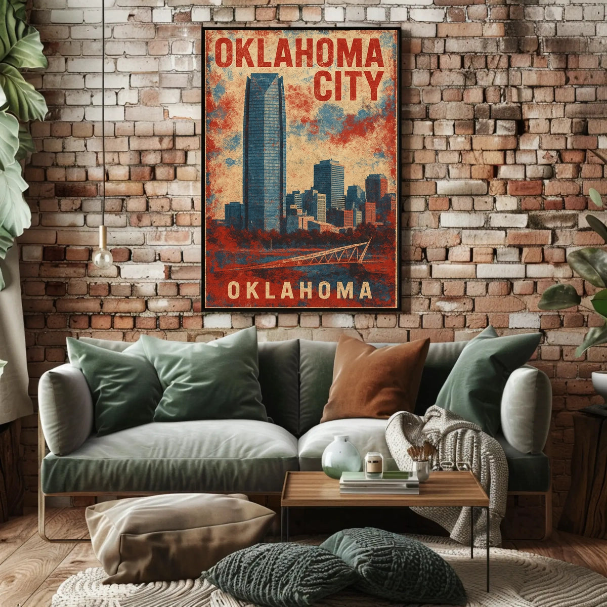 Oklahoma City Skyline Cityscape Bold Urban Wanderlust Decor Minimalist Photography Realism Poster