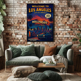 Los Angeles Retro Hollywood Travel Poster Art