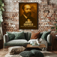 James A Garfield Poster Vintage Analog Film Presidential Portrait Wall Art Historical Political Print