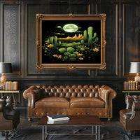Desert Moonlit Landscape Poster