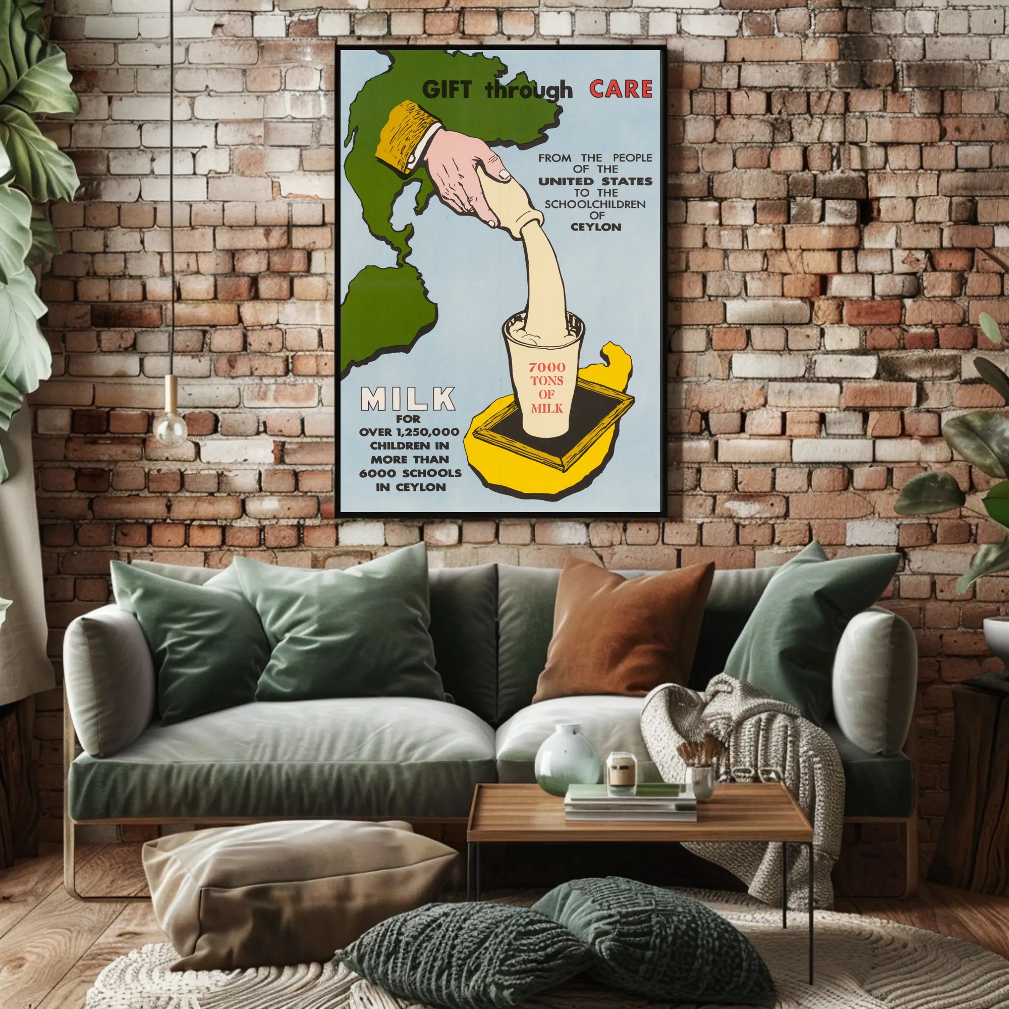 Humanitarian Aid Milk Initiative Vintage Educational or Infographic Poster PosterGoat