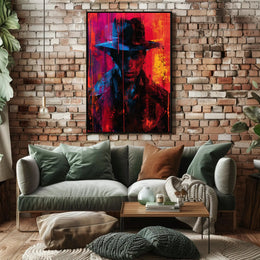 Mysterious Figure in Vivid Colors Poster PosterGoat