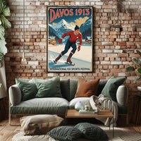 Davos 1913 – International Ice Sports Festival Poster PosterGoat